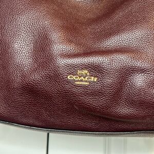 Coach Edie Shoulder Bag 28 in Burgundy Leather